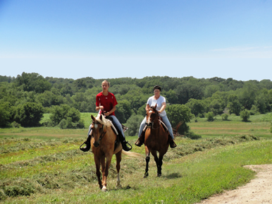 riding on the farm