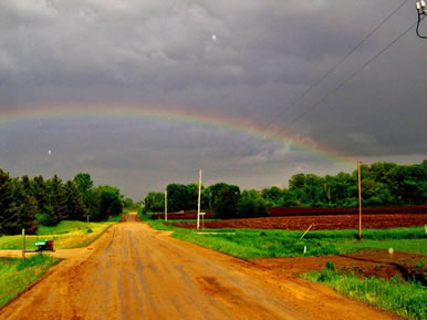 rainbow at farm at Dakota Stables